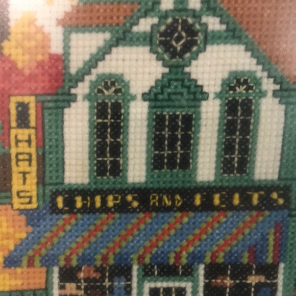 Americana Vintage Framed Folk Art Sampler Crewel  Needlepoint 17”x13 1/4” - Picture 4 of 9